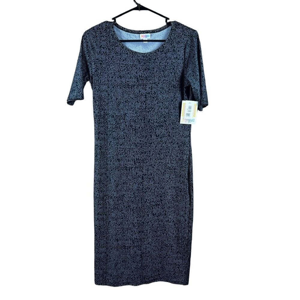 LulaRoe Julia Women's Black Speckled Long Dress